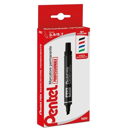 [D70897] ASTUCCIO MARCATORE PENTEL PEN N60 4 COLORI P.SCALPELLO