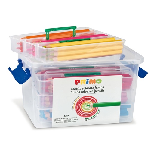 [D71019] SCHOOLBOX 120 PASTELLI COLORATI MAXI JUMBO 100 FSC in 12 colori PRIMO