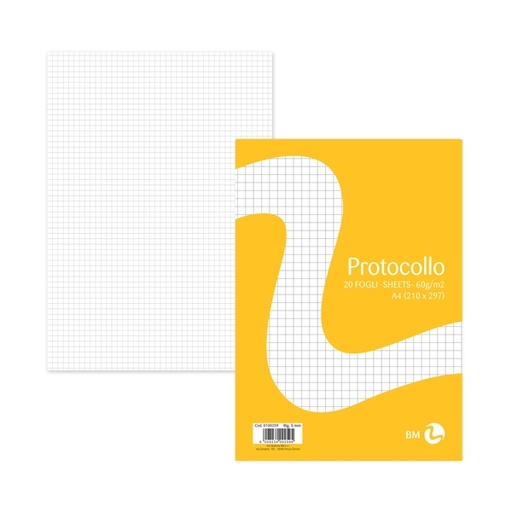 [D71067] FOGLI PROTOCOLLO A4 60gr 20fg 5mm BM