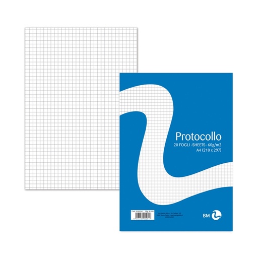 [D71068] FOGLI PROTOCOLLO A4 60gr 20fg 4mm BM