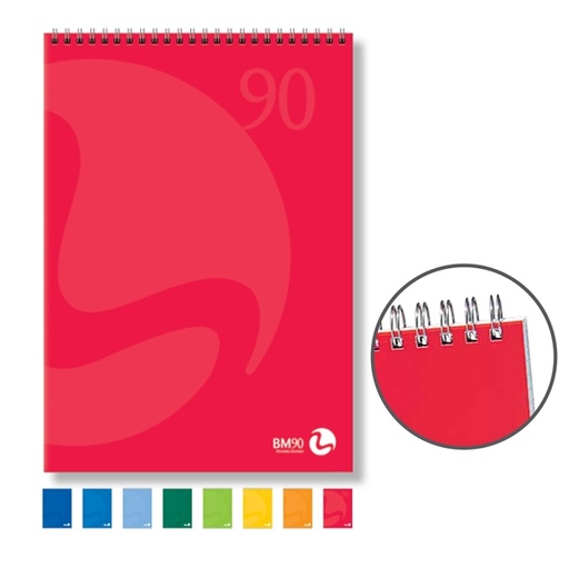 [D71152] BLOCCO NOTES SPIRALATO lato corto 210x297mm 90gr 50fg 5mm COLOR BM