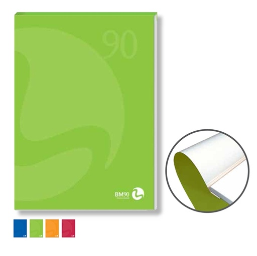 [D71154] BLOCCO NOTES COLLATO lato corto A4 90gr 80fg bianco copertina 250gr BM