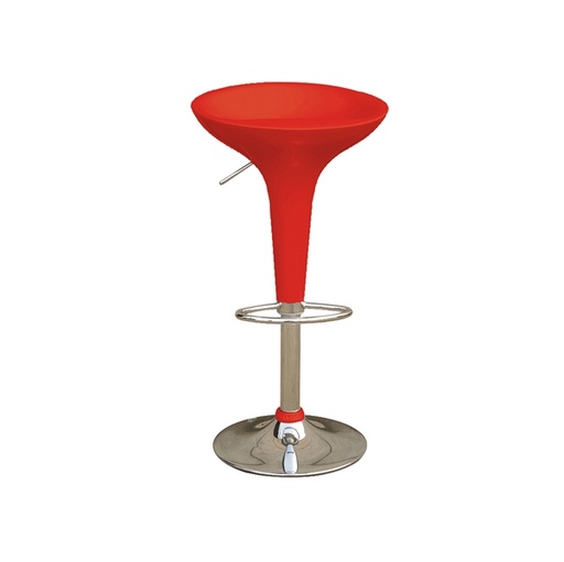 [D71210] SGABELLO BAR in ABS e ACCIAIO H55/78cm ROSSO