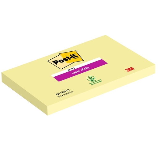 [D71249] BLOCCO 90foglietti Post-it(R) SuperSticky Giallo Canary™ 76x127mm 655-12SS-CY