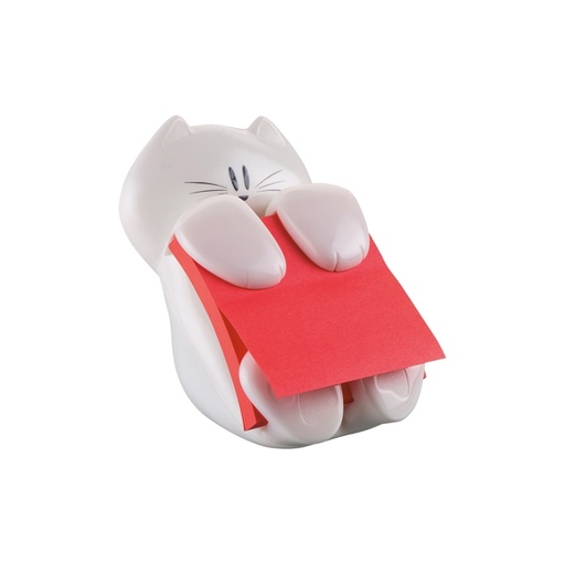 [D71252] DISPENSER GATTO + RICARICA Post-it(R) Super Sticky Z-Notes 76x76mm ROSSO RUBINO