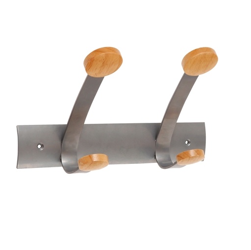 [D71272] APPENDIABITI da MURO 2POSTI 30cm METALLO/LEGNO Alba