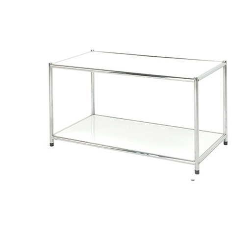 [D71286] LIBRERIA 2 RIPIANI ACCIAIO/BIANCO 80x40cm - H40,5cm Easy System