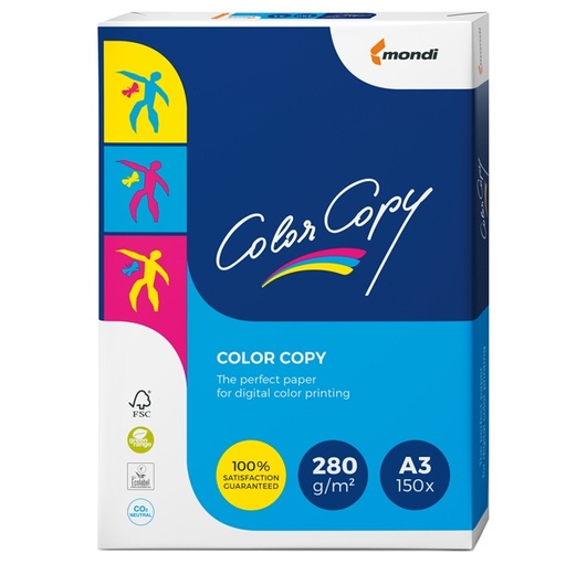 [D71489] CARTA BIANCA COLOR COPY A3 297x420mm 280gr 150fg MONDI