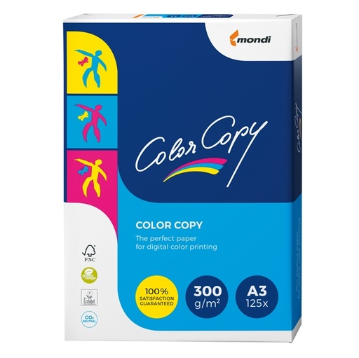[D71490] CARTA BIANCA COLOR COPY A3 297x420mm 300gr 125fg MONDI