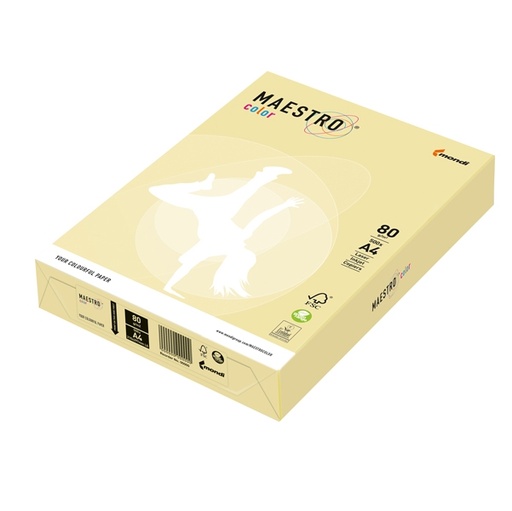 [D71492] CARTA MAESTRO COLOR A4 210x297mm 80gr 500fg GIALLO TENUE YE23 MONDI