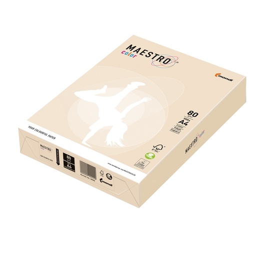 [D71493] CARTA MAESTRO COLOR A4 210x297mm 80gr 500fg AVORIO/CREMA TENUE CR20 MONDI