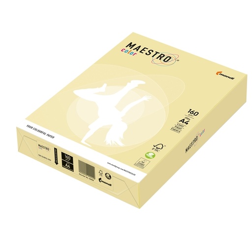 [D71498] CARTA MAESTRO COLOR A4 210x297mm 160gr 250fg GIALLO TENUE YE23 MONDI