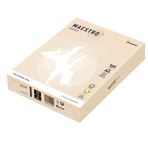 [D71499] CARTA MAESTRO COLOR A4 210x297mm 160gr 250fg AVORIO/CREMA TENUE CR20 MONDI
