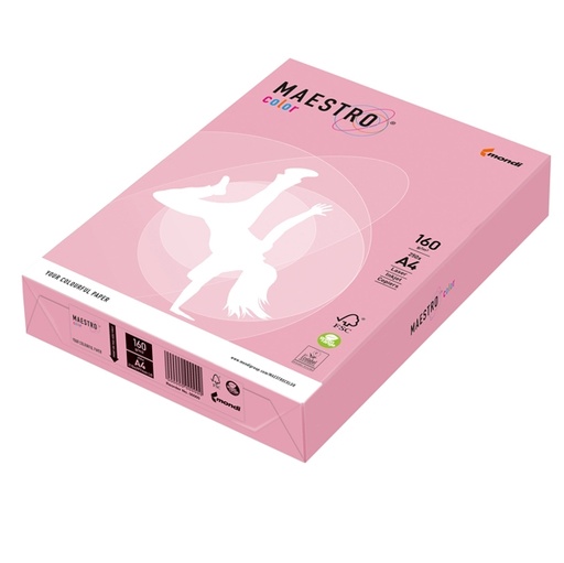 [D71501] CARTA MAESTRO COLOR A4 210x297mm 160gr 250fg ROSA TENUE PI25 MONDI