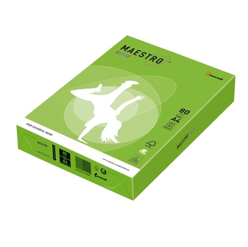 [D71508] CARTA MAESTRO COLOR A4 210x297mm 80gr 500fg VERDE FORTE MA42 MONDI