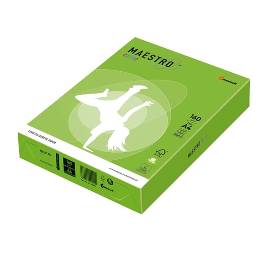 [D71514] CARTA MAESTRO COLOR A4 210x297mm 160gr 250fg VERDE FORTE MA42 MONDI
