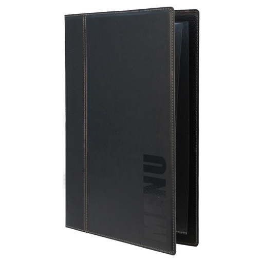 [D71600] PORTA MENU' A4-24x34cm NERO TRENDY con 1 INSERTO DOPPIO