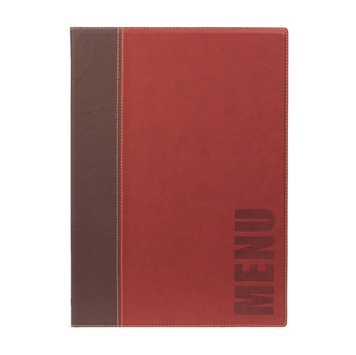 [D71601] PORTA MENU' A4-24x34cm BORDEAUX TRENDY con 1 INSERTO DOPPIO