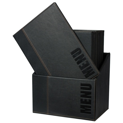 [D71606] MENU-Box TRENDY con 20 PORTA MENU' NERO