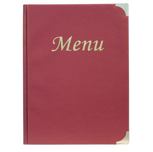 [D71618] PORTA MENU' A4-31,5x24cm BORDEAUX in PVC BASIC con 4+2 BUSTE FISSE