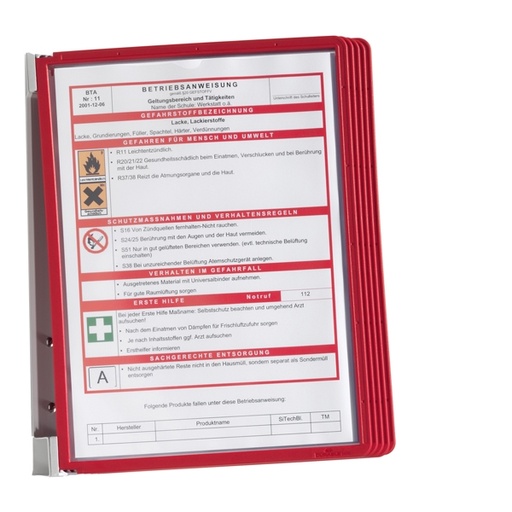[D71683] LEGGIO DA MURO VARIO WALL 5 - 5 pannelli ROSSO DURABLE