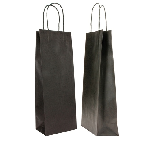 [D71725] 20 SHOPPERS CARTA BIOKRAFT 14X9X38CM PORTABOTTIGLIE NERO