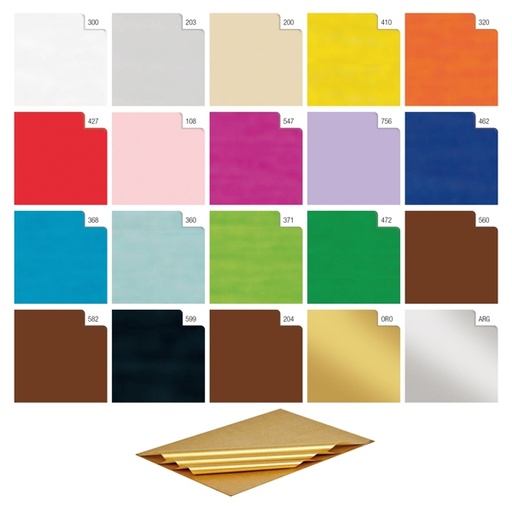 [D71762] BUSTA 25fogli 50x70cm CARTA VELINA 24gr ORO Rex Sadoch