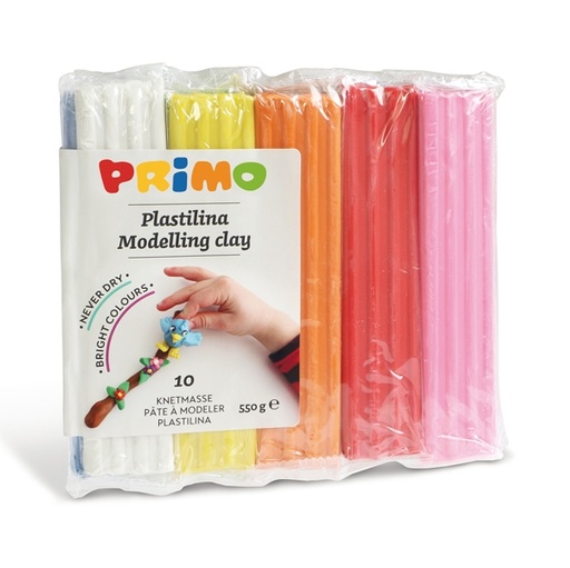 [D71773] PANETTO PLASTILINA 10 COLORI da 55gr PRIMO