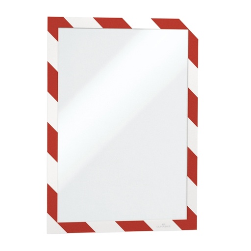 [D71799] Cornice adesiva Duraframe(R) Security A4 21x29,7cm rosso-bianco DURABLE