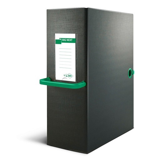 [D71817] Scatola archivio Big Next 120 nero/verde 25x35cm dorso 12cm
