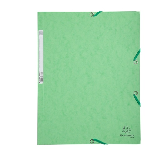[D71866] CARTELLA CON ELASTICO 24x32CM VERDE TIGLIO CARTONCINO LUSTRE' 425gr
