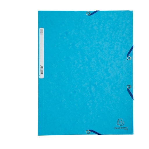 [D71867] CARTELLA CON ELASTICO 24x32CM TURCHESE CARTONCINO LUSTRE' 425gr