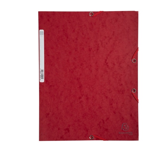 [D71869] CARTELLA CON ELASTICO 24x32CM ROSSO CILIEGIA CARTONCINO LUSTRE' 425gr