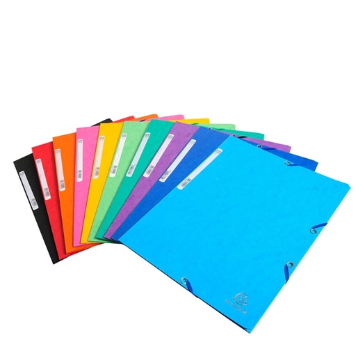 [D71872] CARTELLA CON ELASTICO 24x32CM MIX 10 COLORI CARTONCINO LUSTRE' 425gr