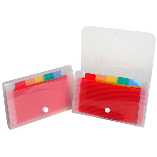 [D71898] CLASSIFICATORE A 6 TASCHE 11x18cm IN PPL CRYSTAL