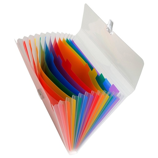 [D71900] CLASSIFICATORE A 13 TASCHE 33x25cm IN PPL CRYSTAL