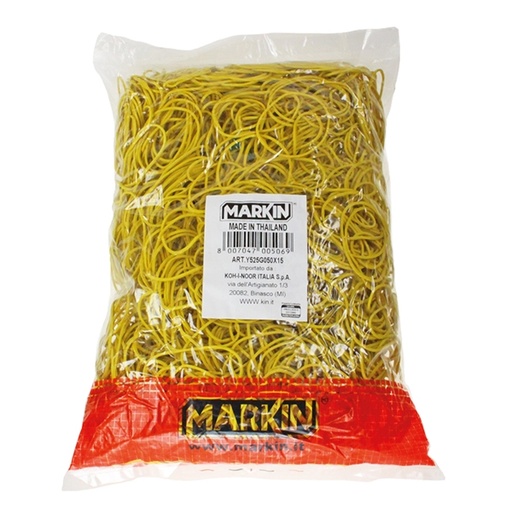 [D72080] ELASTICO GOMMA GIALLO diam.20 SACCO DA 1KG Markin