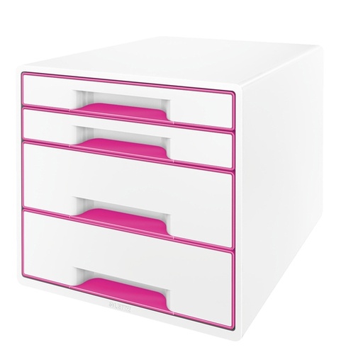 [D72094] CASSETTIERA 4 CASSETTI BIANCO/fuxia Leitz Cube