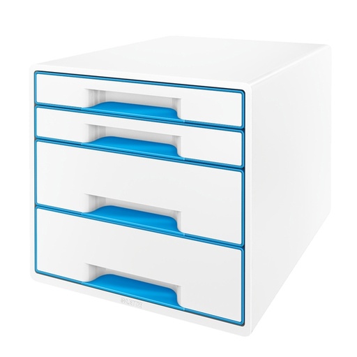 [D72095] CASSETTIERA 4 CASSETTI BIANCO/blu Leitz Cube