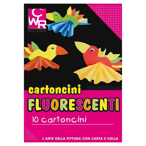 [D72119] PACK 10 CARTONCINI FLUO 35x50cm 260g colori ass. CWR 334