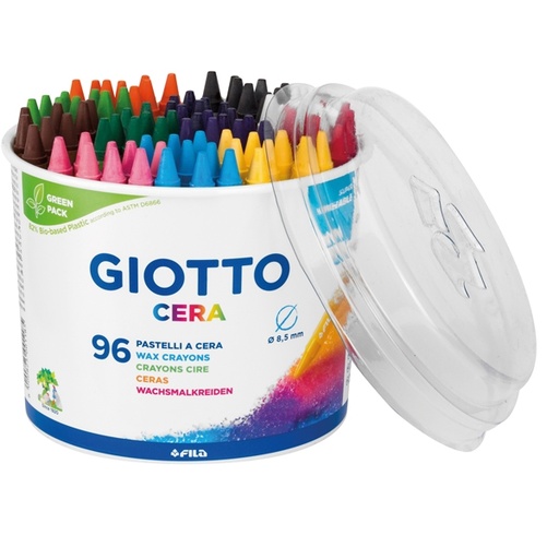 [D72586] BARATTOLO 96 PASTELLI CERA 90MM DIAM. 8.5MM GIOTTO