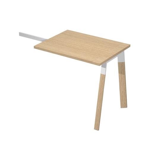 [D94062] Allungo scrivanie Woody Superior 80x60cm piano rovere con gambe metal/massello