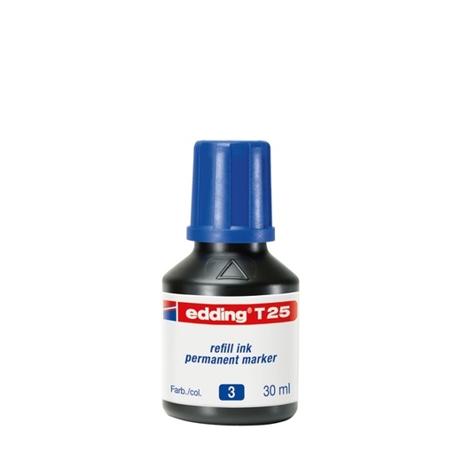 [D73446] RICARICA INCHIOSTRO PERMANENTE 30ML T25 BLU EDDING