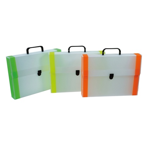 [D73890] VALIGETTA POLIONDA dorso FLUO 28x38cm dorso 5cm RI.PLAST