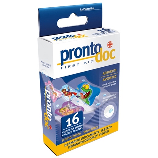[D74055] Scatola 16 CEROTTI KIDS Tatoo ProntoDoc