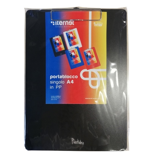 [D74060] PORTABLOCCO A4 IN PPL CON MOLLA IN METALLO NERO