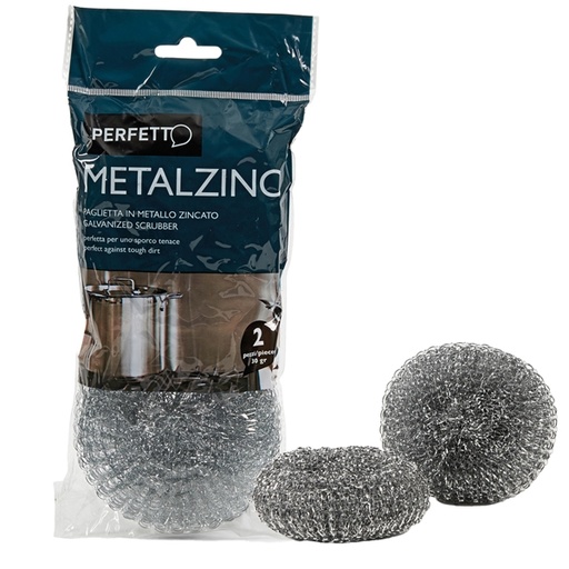 [D74079] Blister 2 SPUGNE ZINCATE 30gr PERFETTO