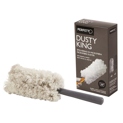 [D74081] SPOLVERINO Microfibra + 3 RICAMBI Dusty King PERFETTO