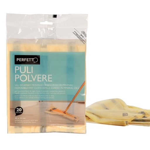 [D74085] 20 RETINE PULIPOLVERE 45x22cm Gialle PERFETTO