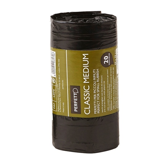 [D74179] 20 SACCHI RIFIUTI 55X70CM-45Lt 10µ NERO Classic